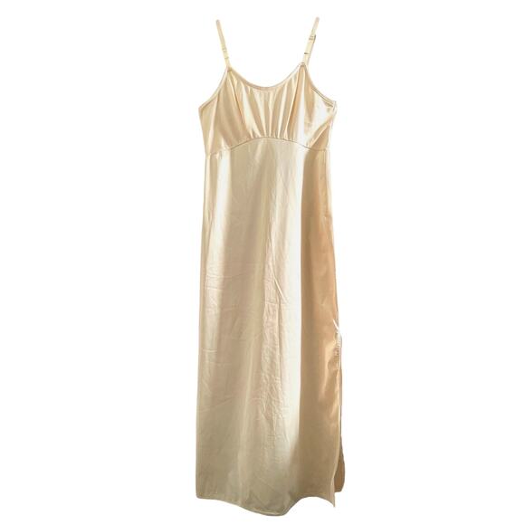 Van Raalte Vintage 60s Pale Pink High Side Slit Slip Dress 34 - Picture 2 of 12